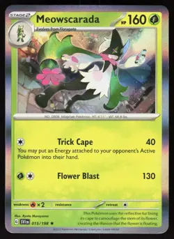 Meowscarada 015/198 Rare Scarlet & Violet Pokemon Holo Near Mint - Image 1