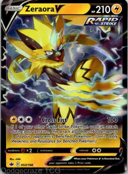 Zeraora V 053/198 Holo Rare V Chilling Reign Pokemon NM - Image 1