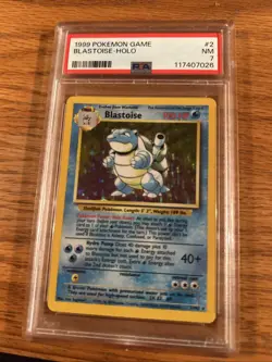 Pokemon TCG Blastoise 1999 Pokemon Game 2/102 Holo English PSA 7 - Image 3