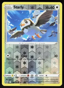 Starly 110/159 Common Crown Zenith Pokemon Reverse Holo Lightly Played - Image 1