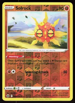 Solrock 069/159 Uncommon Crown Zenith Pokemon Reverse Holo Lightly Played - Image 1
