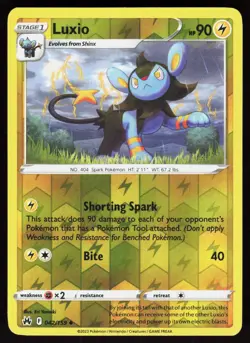 Luxio 042/159 Uncommon Crown Zenith Pokemon Reverse Holo Lightly Played - Image 1