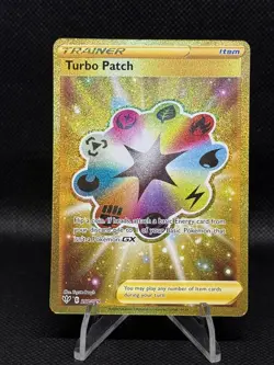 Turbo Patch 200/189 Gold Secret Sword & Shield Darkness Ablaze Pokemon TCG NM - Image 1