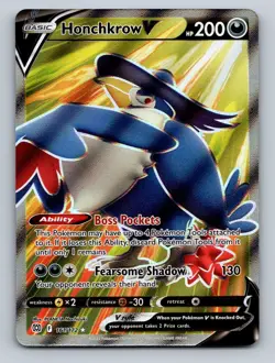 Pokemon TCG Honchkrow V (Full Art) Holo Ultra Rare SWSH09: Brilliant Stars 161/1 - Image 1