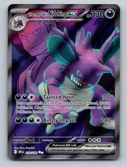 Pokemon TCG Team Rocket's Nidoking ex Holo Ultra Rare SV10: Destined Rivals 216/ - Image 1