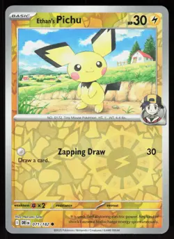 Ethan's Pichu 071/182 Common Destined Rivals Pokemon Reverse Holo Near Mint - Image 1