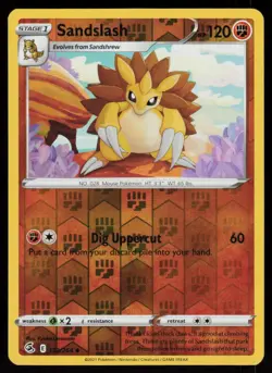 Sandslash 132/264 Uncommon Fusion Strike Pokemon Reverse Holo Lightly Played - Image 1