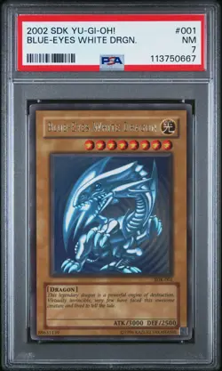 Blue Eyes White Dragon SDK-001 Ultra Rare HEAVY FOIL BLEED Yugioh PSA 7 *667 - Image 1