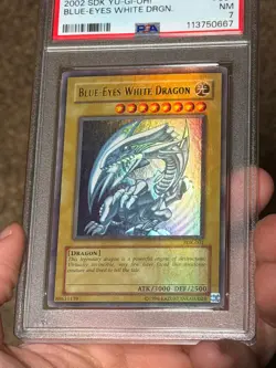Blue Eyes White Dragon SDK-001 Ultra Rare HEAVY FOIL BLEED Yugioh PSA 7 *667 - Image 4