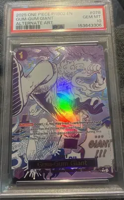 Namco Gum-Gum Giant Alt Art OP09-078 PSA 10 EN Foil 2025 PRB-02 - Image 1