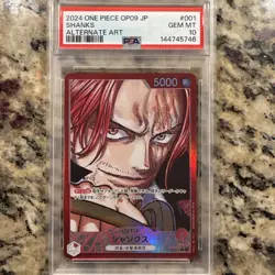 2024 ONE PIECE JPN OP09-EMPERORS IN THE NEW WORLD ALT ART #001 SHANKS PSA 10 - Image 3