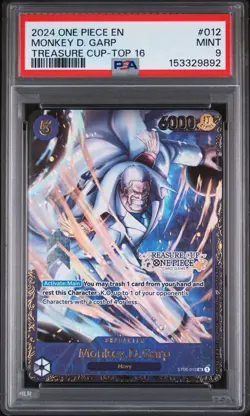 2024 ONE PIECE PROMOS #012 MONKEY D. GARP TREASURE CUP-TOP 16 PSA 9 - Image 1