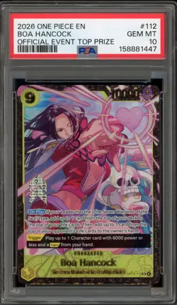 One Piece CCG Boa Hancock Official Event Top Prize OP14-112 PSA 10 Gem Mint - Image 1