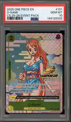 One Piece CCG O-Nami CS 25-26 Event Pk. OP06-101 PSA 10 Gem Mint - Image 1