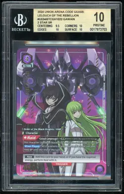 Union Arena Code Geass Lelouch Rebellion Gawain 2 Star UE04BT/CGH-1-022 BGS 10 - Image 1