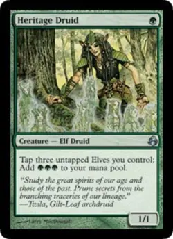 Heritage Druid - Foil Magic mtg Light Play, English Morningtide x1 - Image 1