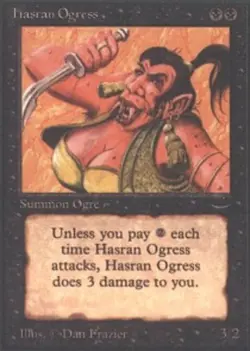 Hasran Ogress (a) dark Magic mtg Moderate Play, English Arabian Nights x1 - Image 1