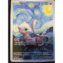 Pokemon Mew Card Van Gogh Starry Night Art Collectible Used - Image 1
