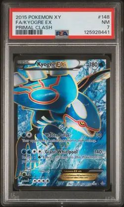 2015 POKEMON XY PRIMAL CLASH #148 FULL ART/KYOGRE EX PSA 7 - Image 1