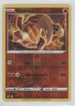 Heatmor Reverse Foil Pokemon Sword & Shield Rebel Clash #034 - Image 1