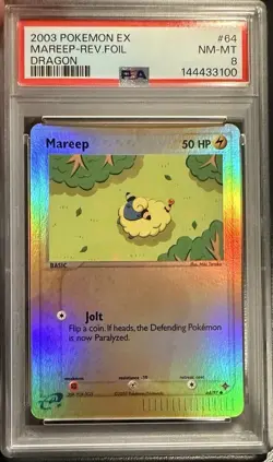 Mareep Reverse Holo 64/97 EX Dragon 2003 E-Reader Pokemon PSA 8 Low Pop - Image 1