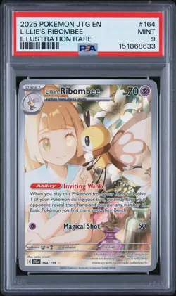 2025 POKEMON JTG EN-JOURNEY TOGETHER ILLUSTRATION RARE LILLIE'S RIBOMBEE PSA 9 - Image 1