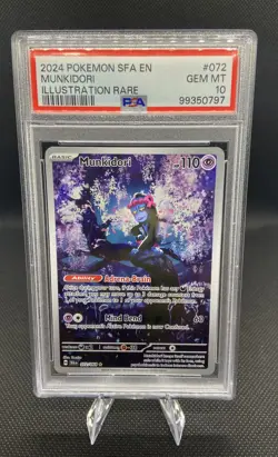 2024 POKEMON SFA EN-SHROUDED FABLE 072 MUNKIDORI ILLUSTRATION RARE PSA 10 - Image 1
