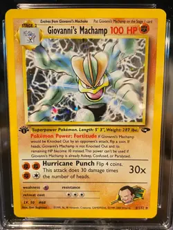 Pokemon 1st Edition Giovanni's Machamp Holo 2000 Gym Challenge 6/132 CGC 8.5 - Image 3