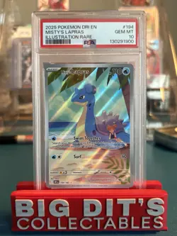 2025 POKEMON DRI EN-DESTINED RIVALS ILLUSTRATION RARE #194 MISTY'S LAPRAS PSA 10 - Image 1