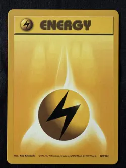 Pokemon Energy Yellow Lightning 100/102 Card Base Set Vintage NM/MT Nintendo TCG - Image 1