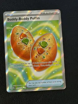 Pokemon Buddy-Buddy Poffin Trainer Item Me01 167/132 Full Art Holo Ultra Rare - Image 1