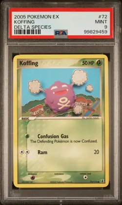 2005 POKEMON EX DELTA SPECIES #72 KOFFING PSA 9 - Image 1