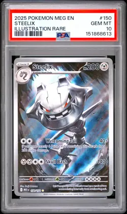 2025 POKEMON MEG EN-MEGA EVOLUTION ILLUSTRATION RARE #150 STEELIX PSA 10 - Image 1