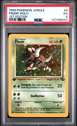 1999 POKEMON JUNGLE 1ST EDITION #9 PINSIR-HOLO PSA 5 - Image 1