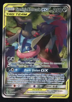 Pokemon Greninja & Zoroark GX Alternate Full Art 201/214 Sm-Unbroken Bonds - Image 1