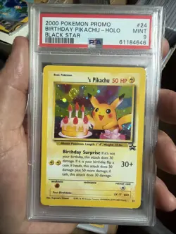 2000 POKEMON PROMO BLACK STAR #24 BIRTHDAY PIKACHU-HOLO BLACK STAR PSA 9 - Image 1