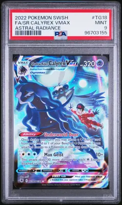 POKEMON SWORD & SHIELD ASTRAL RADIANCE FULL ART/SHADOW RIDER CALYREX VMAX PSA 9 - Image 1