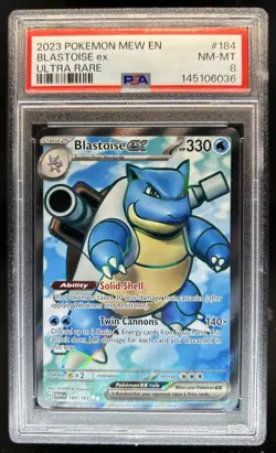 2023 Pokemon SV 151 Blastoise ex Ultra Rare #184/165 PSA 8 - Image 1
