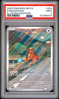 2025 POKEMON DRI EN-DESTINED RIVALS ILLUSTRATION RARE #204 KANGASKHAN PSA 9 - Image 1