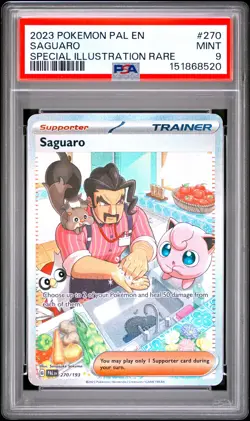 2023 POKEMON PAL EN-PALDEA EVOLVED SPECIAL ILLUSTRATION RARE #270 SAGUARO PSA 9 - Image 1