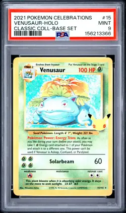 2021 POKEMON CELEBRATIONS CLASSIC COLLECTION #15 VENUSAUR-HOLO PSA 9 - Image 1