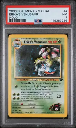 2000 POKEMON GYM CHALLENGE HOLO #4 ERIKA'S VENUSAUR PSA 7 - Image 1