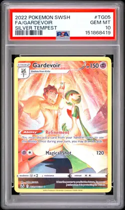 2022 POKEMON SWORD & SHIELD SILVER TEMPEST #TG05 FULL ART/GARDEVOIR PSA 10 - Image 1