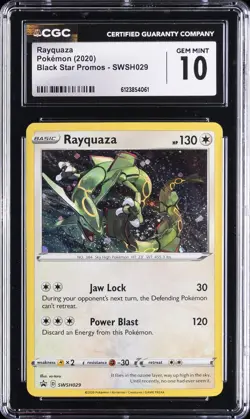 2020 POKEMON BLACK STAR PROMOS #SWSH029 RAYQUAZA CGC 10 GEM MINT - Image 1