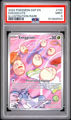 2024 POKEMON SSP EN-SURGING SPARKS ILLUSTRATION RARE #192 EXEGGCUTE PSA 9 - Image 1