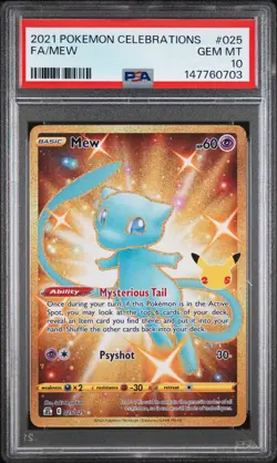 2021 POKEMON CELEBRATIONS #025 FULL ART/MEW PSA 10 - Image 1