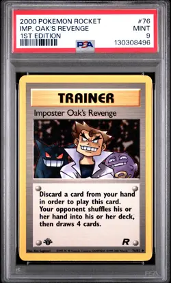 2000 POKEMON ROCKET 1ST EDITION #76 IMPOSTER OAK'S REVENGE PSA 9 - Image 1