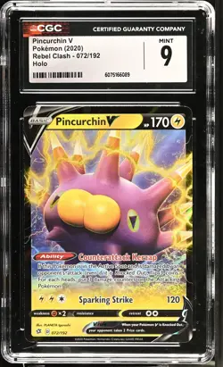 Pincurchin V 2020 Pokemon Rebel Clash #072/192 Holo CGC 9 - Image 1