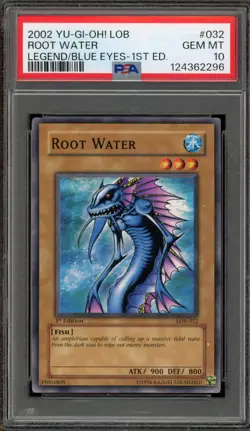 Yu-Gi-Oh! Root Water Legend of Blue Eyes 1st Edition LOB-032 PSA 10 Gem Mint - Image 1