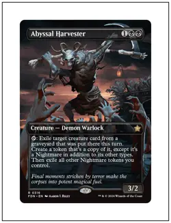 1x Abyssal Harvester, Borderless Art, Foundations, Magic MTG NM - Image 1